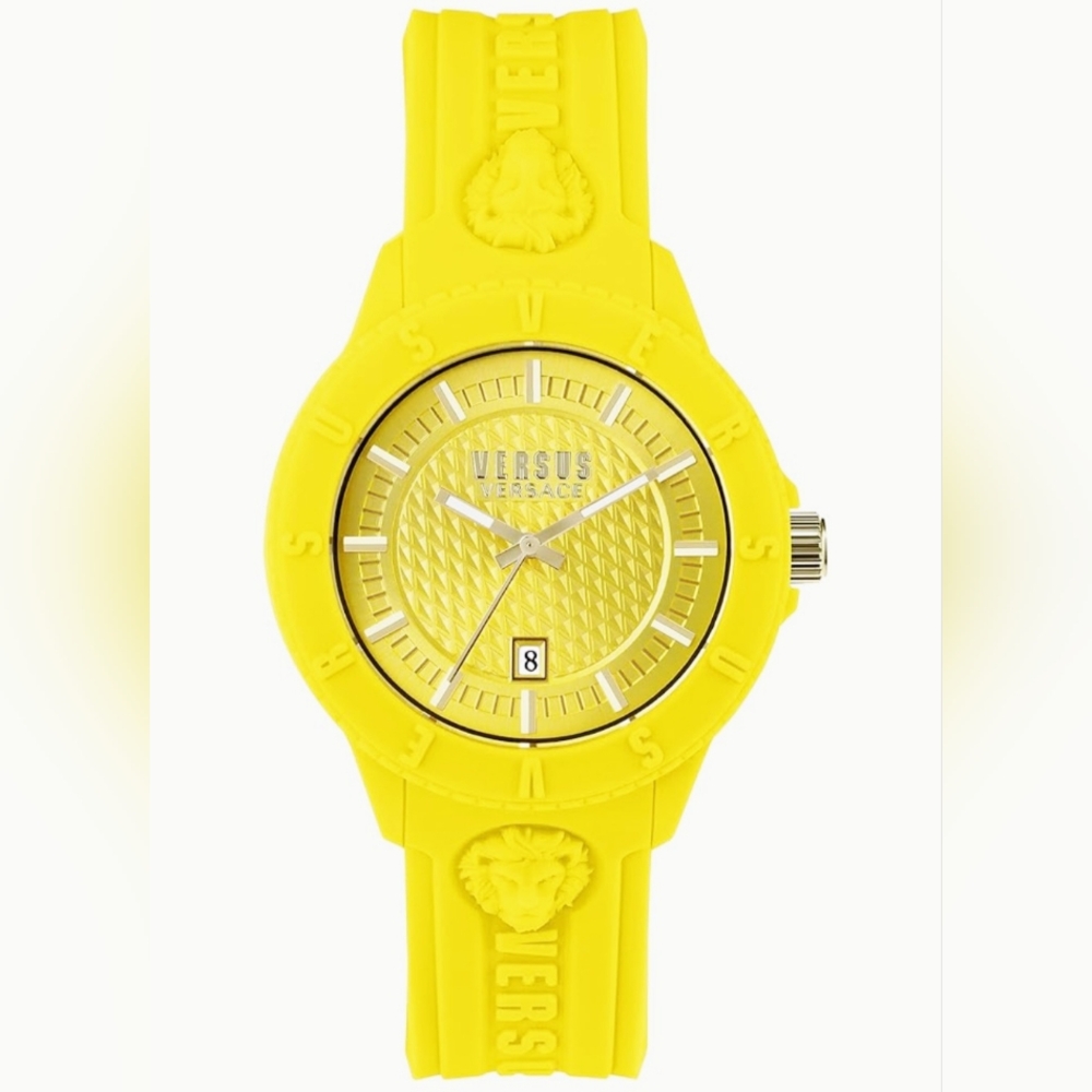 #600 Versus Versace Sunshine YELLOW and Gold Watch